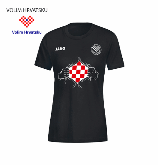 Slika "VOLIM HRVATSKU" ženska pamučna majica kratkih rukava